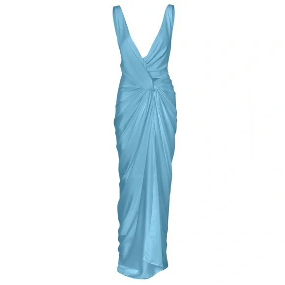 NWT Baobab Liz Blue Satin Dress - Picture 2 of 5